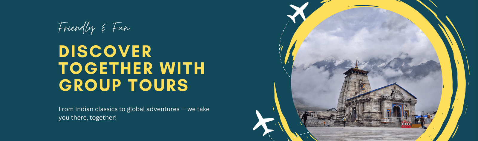 Tosca And Yellow Modern Minimalist Travel Promotion Banner